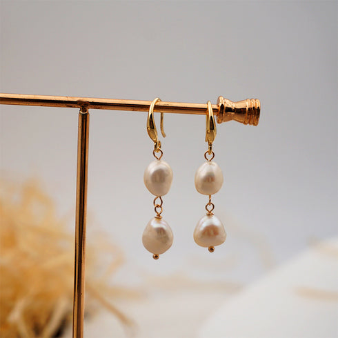Sisi Pearls Drop Earrings - Zafari Studio Jewelry